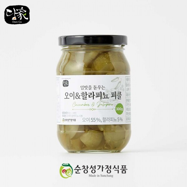 마켓Q,[담가, 순창성가정식품] 오이할라피뇨피클 300g (우리농산물, 산지직송),,담가,27326,순창피클,순창장아찌,성가정피클,성가정장아찌,식품 > 반찬/젓갈