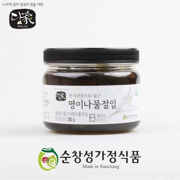 마켓Q,[담가, 순창성가정식품] 명이나물절임 350g,,담가,27327,성가정장아찌,순창장아찌,간장장아찌,식품 > 반찬/젓갈