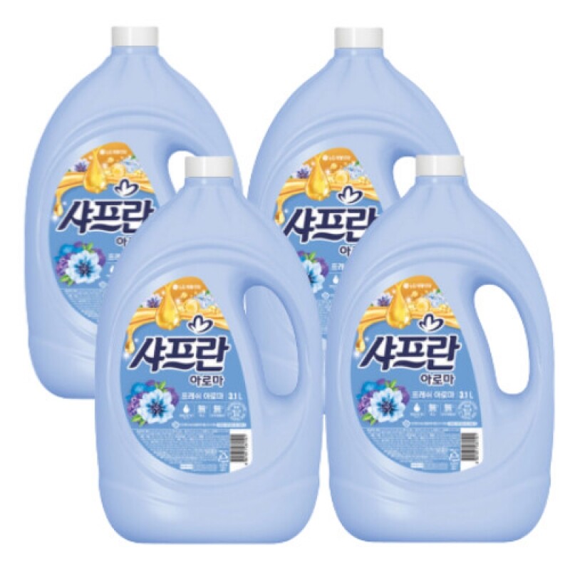 마켓Q,샤프란 아로마 섬유유연제 용기 3.1L x  4개,기분좋은향기 샤프란 아로마,,32322,섬유유연제향수,섬유유연제추천,섬유유연제,섬유유연제대용량,고농축섬유유연제,섬유유연제사용법,섬유유연제리필,섬유유연제유통기한,꽃담초섬유유연제,샤프란,생활/건강 > 세탁용품